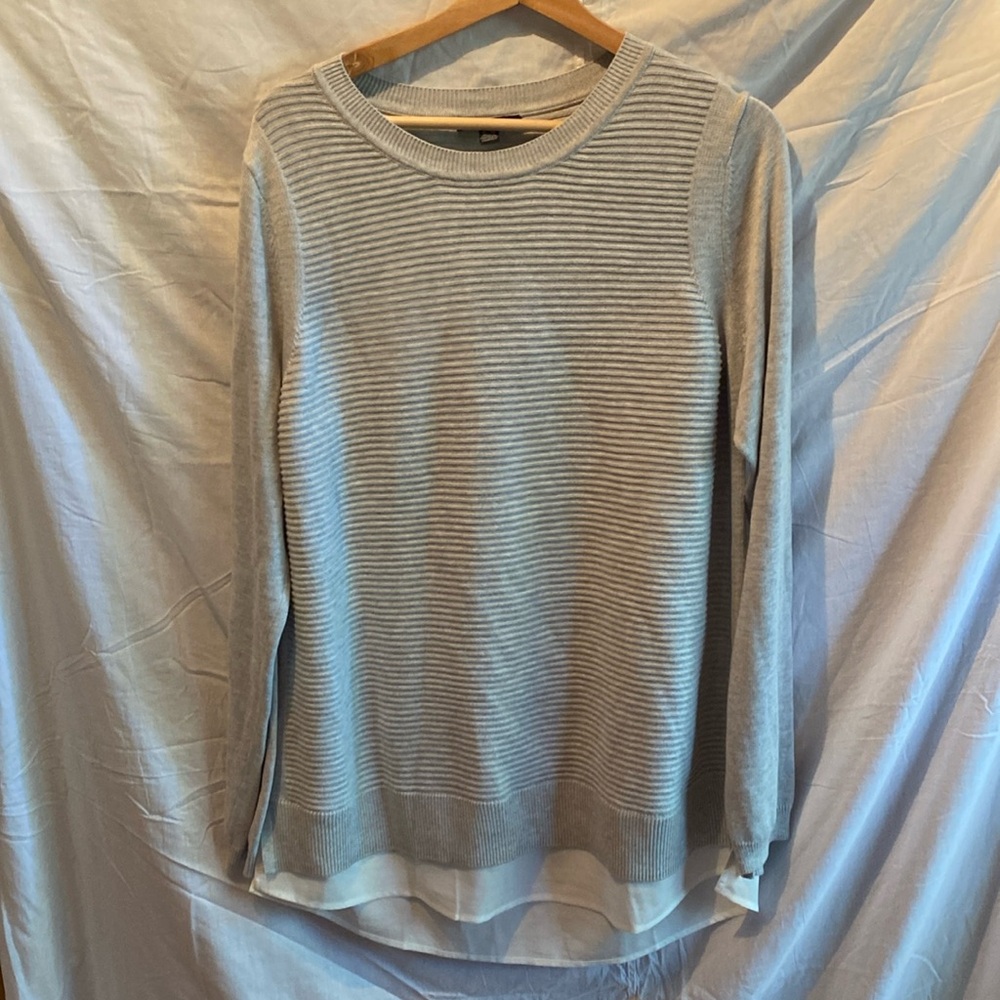 Hilary Radley light sweater with built in shirt